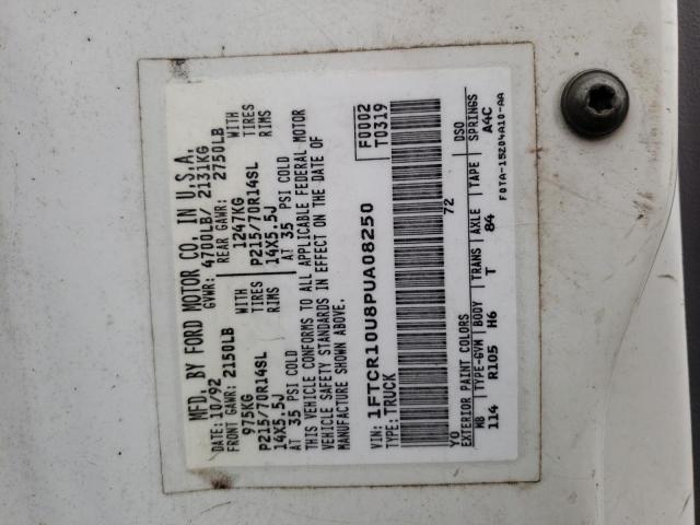 Photo 10 from auction – 1993 FORD RANGER with VIN 1FTCR10U8PUA08250