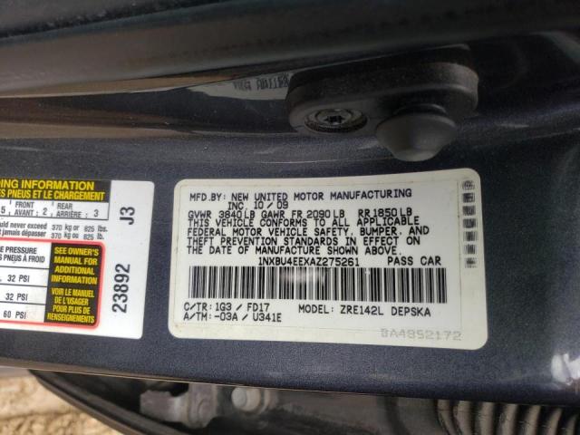 Photo 10 from auction – 2010 TOYOTA COROLLA with VIN 1NXBU4EEXAZ275261