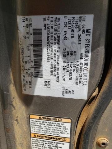 Photo 10 from auction – 2003 MERCURY MOUNTAINEE with VIN 4M2DU66W73ZJ48984