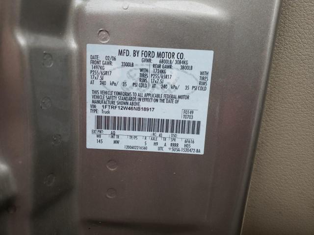 FORD F-150 2006 with VIN 1FTRF12W46NB18917 - Photo from auction