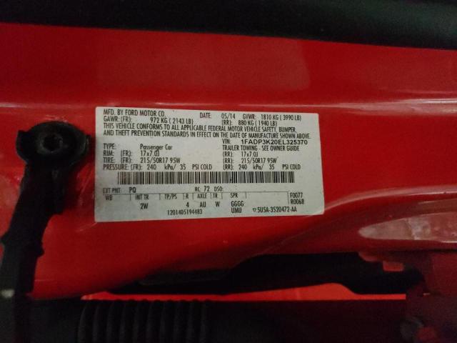 Photo 10 from auction – 2014 FORD FOCUS SE with VIN 1FADP3K20EL325370