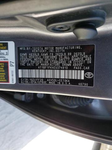 Photo 10 from auction – 2014 TOYOTA CAMRY L with VIN 4T1BF1FK4EU374810