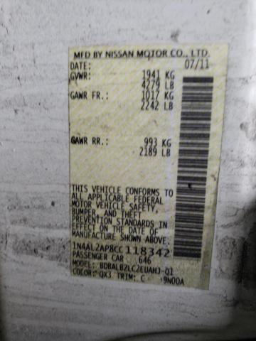 Photo 10 from auction – 2012 NISSAN ALTIMA BAS with VIN 1N4AL2AP8CC118342