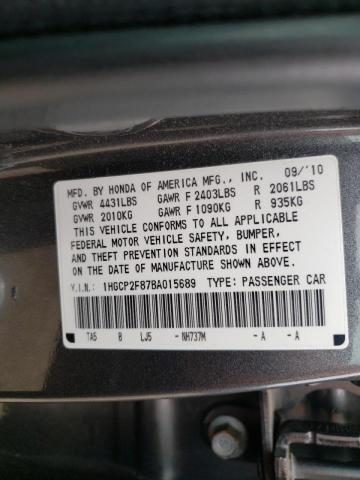 Photo 10 from auction – 2011 HONDA ACCORD EXL with VIN 1HGCP2F87BA015689