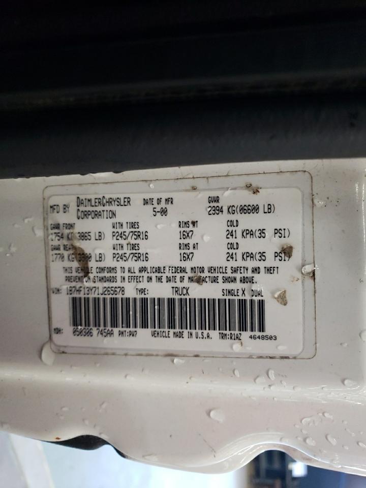 Photo 11 from auction – 2001 DODGE RAM 1500 with VIN 1B7HF13Y71J265678