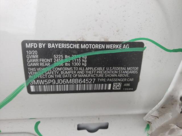 Photo 10 from auction – 2021 BMW 330XE with VIN 3MW5P9J06M8B64527
