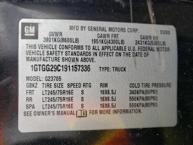 Photo 10 from auction – 2009 GMC SAVANA G25 with VIN 1GTGG29C191157336