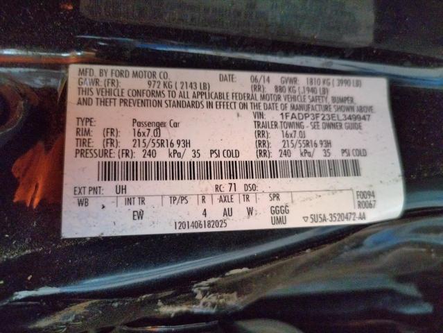 Photo 10 from auction – 2014 FORD FOCUS SE with VIN 1FADP3F23EL349947