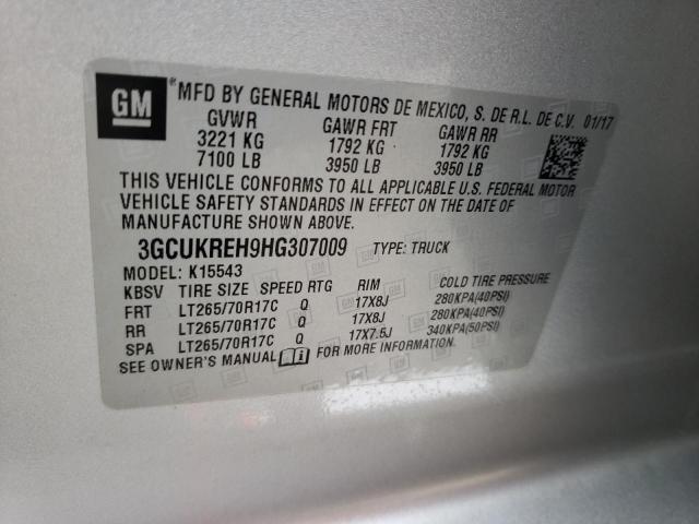 Photo 10 from auction – 2017 CHEVROLET SILVERADO with VIN 3GCUKREH9HG307009