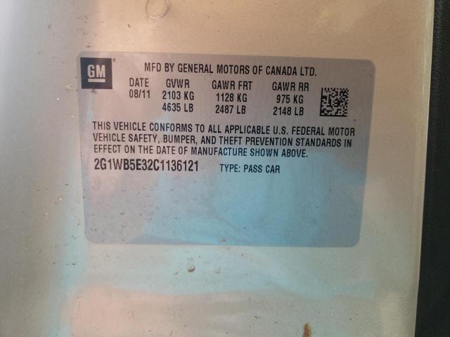 Photo 10 from auction – 2012 CHEVROLET IMPALA LT with VIN 2G1WB5E32C1136121