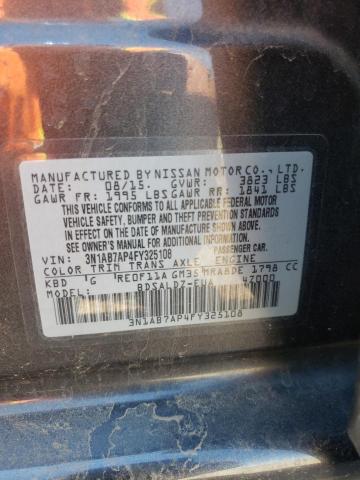 Photo 10 from auction – 2015 NISSAN SENTRA S with VIN 3N1AB7AP4FY325108