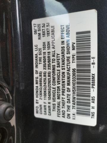 Photo 10 from auction – 2017 HONDA CR-V EX with VIN 7FARW1H5XHE033696