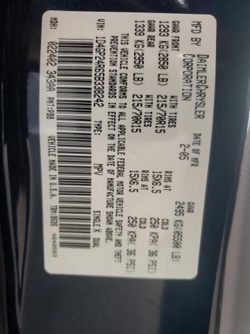 DODGE CARAVAN 2005 with VIN 1D4GP24R65B338242 - Photo from auction