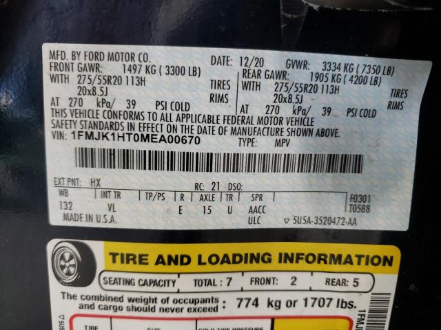 Photo 10 from auction – 2021 FORD EXPEDITION with VIN 1FMJK1HT0MEA00670