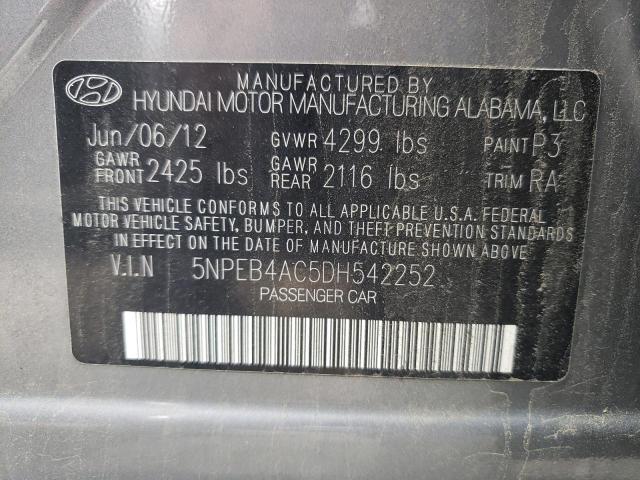 Photo 10 from auction – 2013 HYUNDAI SONATA GLS with VIN 5NPEB4AC5DH542252