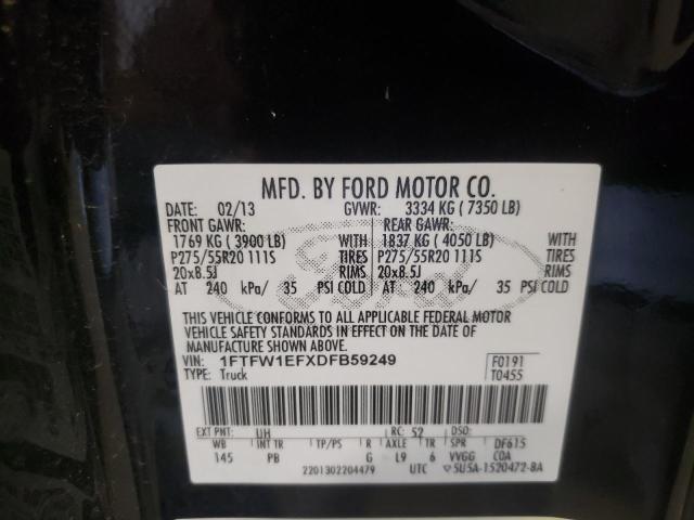 Photo 10 from auction – 2013 FORD F150 SUPER with VIN 1FTFW1EFXDFB59249