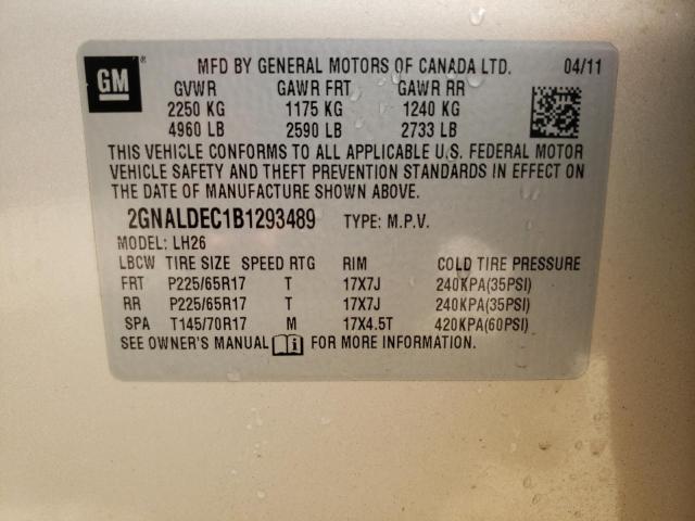 Photo 10 from auction – 2011 CHEVROLET EQUINOX LT with VIN 2GNALDEC1B1293489