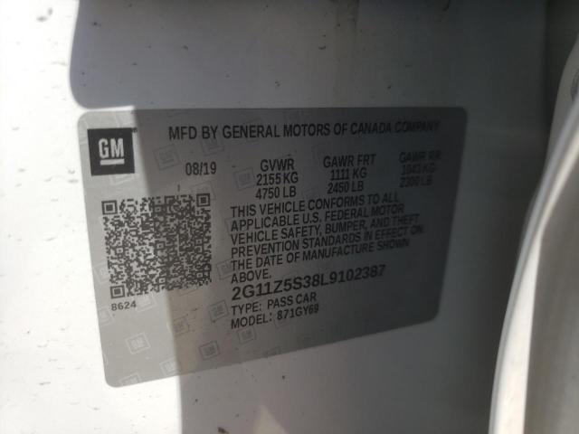 Photo 10 from auction – 2020 CHEVROLET IMPALA LT with VIN 2G11Z5S38L9102387