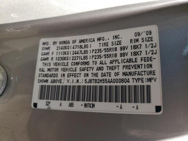Photo 10 from auction – 2010 ACURA RDX TECHNO with VIN 5J8TB2H55AA000804