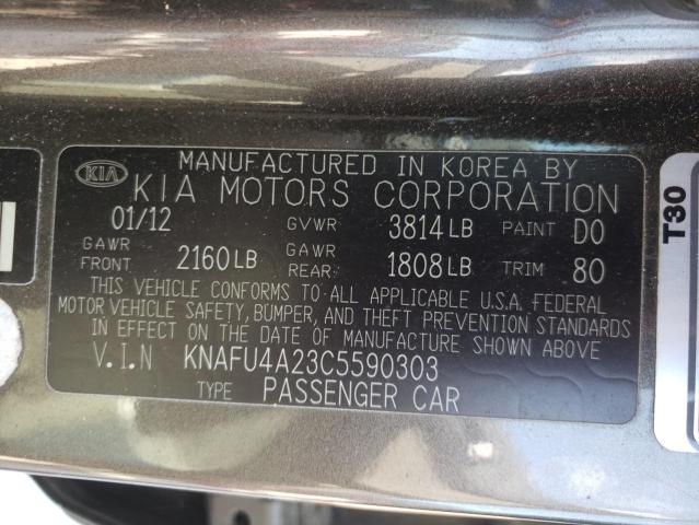 Photo 10 from auction – 2012 KIA FORTE EX with VIN KNAFU4A23C5590303