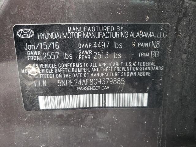 Photo 10 from auction – 2016 HYUNDAI SONATA SE with VIN 5NPE24AF8GH379885