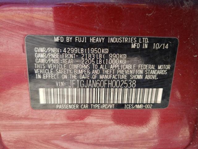 Photo 10 from auction – 2015 SUBARU IMPREZA LI with VIN JF1GJAN60FH002538