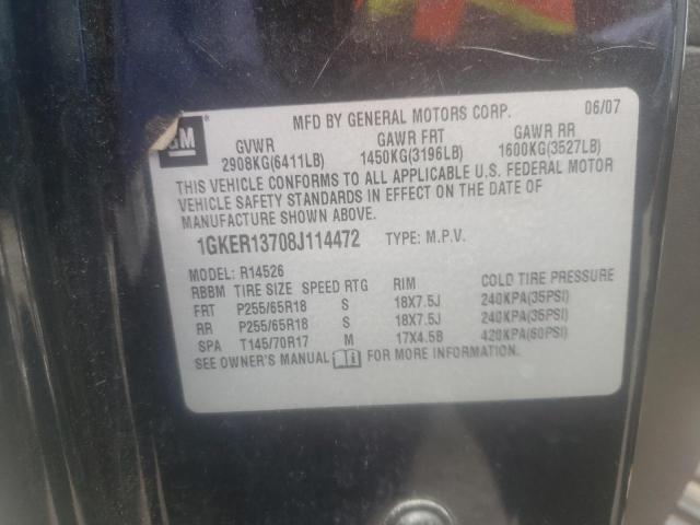 Photo 10 from auction – 2008 GMC ACADIA SLE with VIN 1GKER13708J114472
