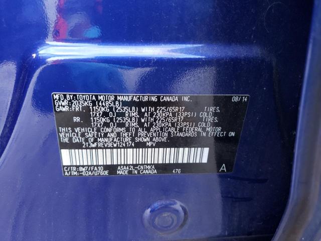 Photo 10 from auction – 2014 TOYOTA RAV4 XLE with VIN 2T3WFREV9EW124174