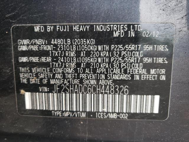 Photo 10 from auction – 2012 SUBARU FORESTER 2 with VIN JF2SHADC6CH448326
