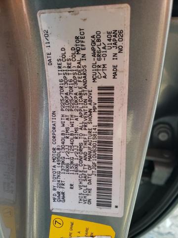 Foto 10 de la subasta – 2003 LEXUS RX 300 con VIN JTJGF10U630158141