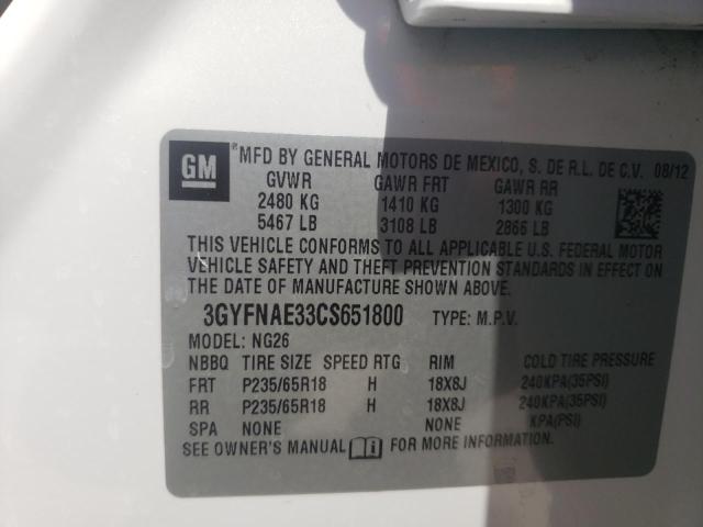 Photo 10 from auction – 2012 CADILLAC SRX LUXURY with VIN 3GYFNAE33CS651800