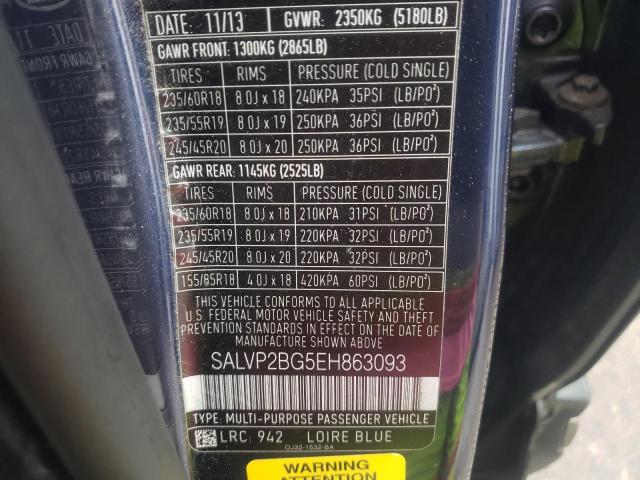 Photo 10 from auction – 2014 LAND ROVER RANGE ROVE with VIN SALVP2BG5EH863093