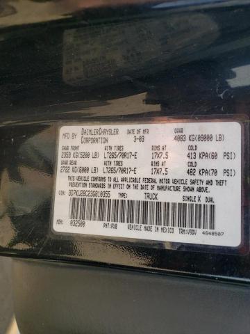 Photo 10 from auction – 2003 DODGE RAM 2500 S with VIN 3D7KU28C23G810355
