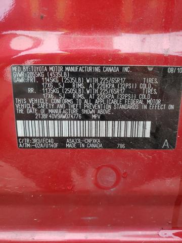 Photo 10 from auction – 2010 TOYOTA RAV4 with VIN 2T3BF4DV9AW074776