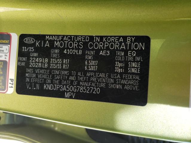 Photo 10 from auction – 2016 KIA SOUL + with VIN KNDJP3A50G7852720