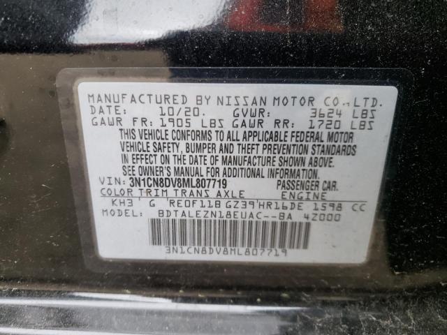Photo 10 from auction – 2021 NISSAN VERSA S with VIN 3N1CN8DV8ML807719