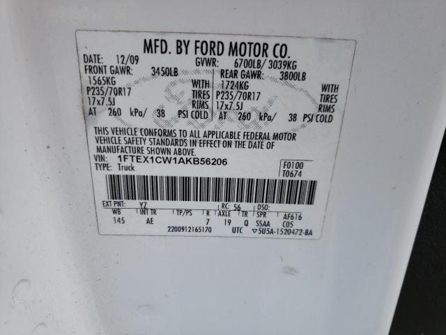 Photo 10 from auction – 2010 FORD F150 SUPER with VIN 1FTEX1CW1AKB56206