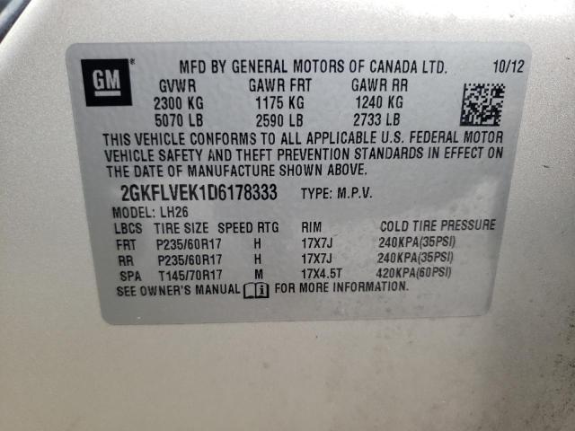 Photo 10 from auction – 2013 GMC TERRAIN SL with VIN 2GKFLVEK1D6178333