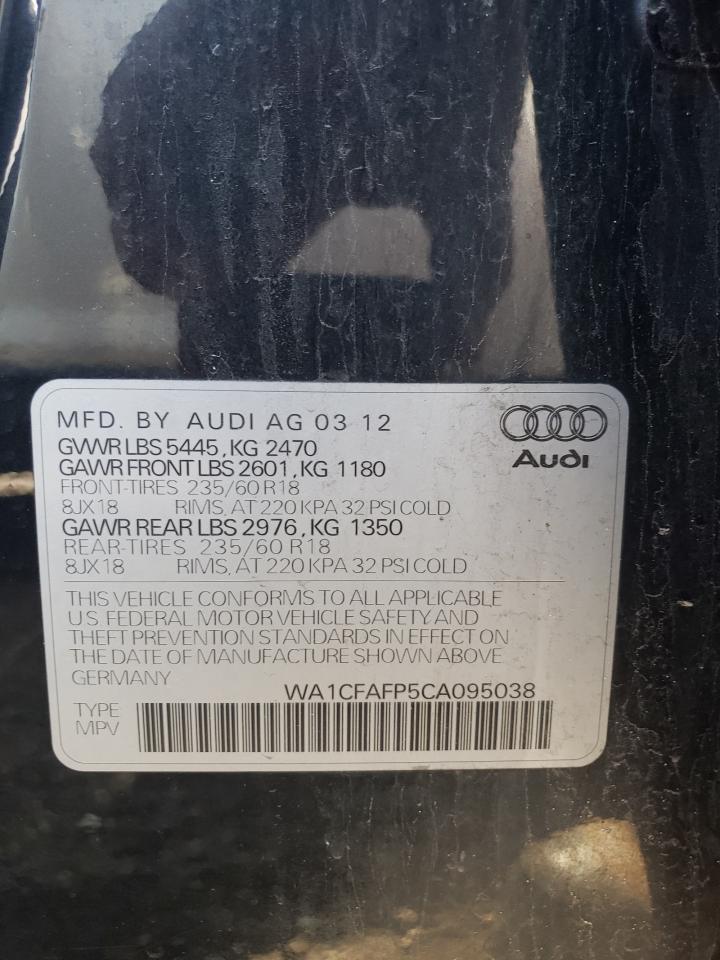 Photo 11 from auction – 2012 AUDI Q5 PREMIUM with VIN WA1CFAFP5CA095038