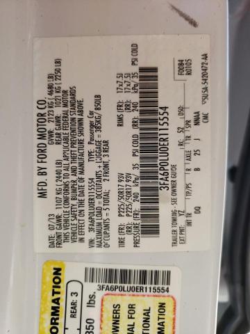 Photo 10 from auction – 2014 FORD FUSION SE with VIN 3FA6P0LU0ER115554