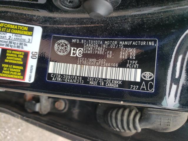 Photo 10 from auction – 2015 TOYOTA COROLLA L with VIN 2T1BURHE9FC366166