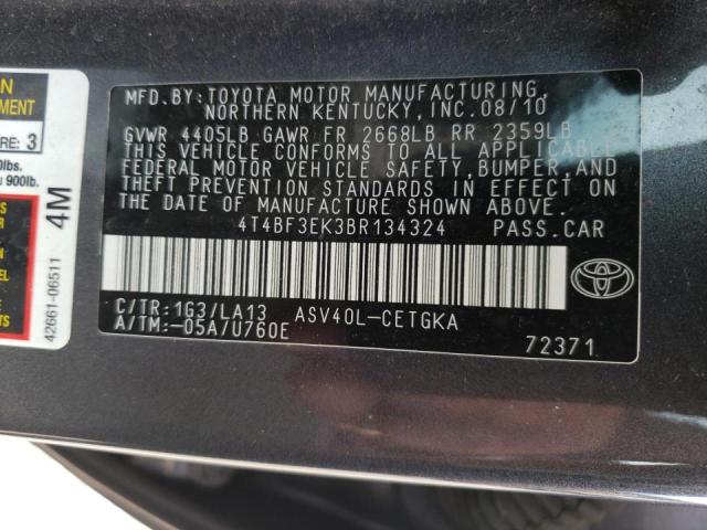 Photo 10 from auction – 2011 TOYOTA CAMRY BASE with VIN 4T4BF3EK3BR134324
