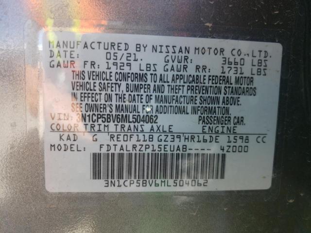 Photo 10 from auction – 2021 NISSAN KICKS S with VIN 3N1CP5BV6ML504062