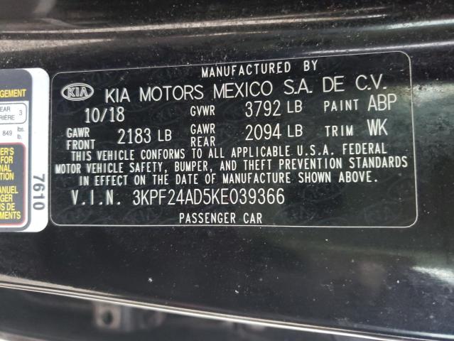 Photo 10 from auction – 2019 KIA FORTE FE with VIN 3KPF24AD5KE039366