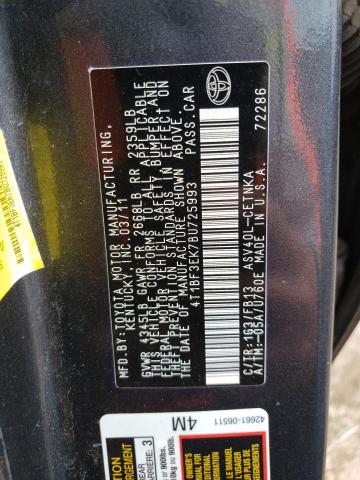 Photo 10 from auction – 2011 TOYOTA CAMRY BASE with VIN 4T1BF3EK7BU725993