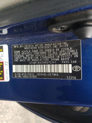 Photo 10 from auction – 2010 TOYOTA CAMRY BASE with VIN 4T4BF3EK2AR015341