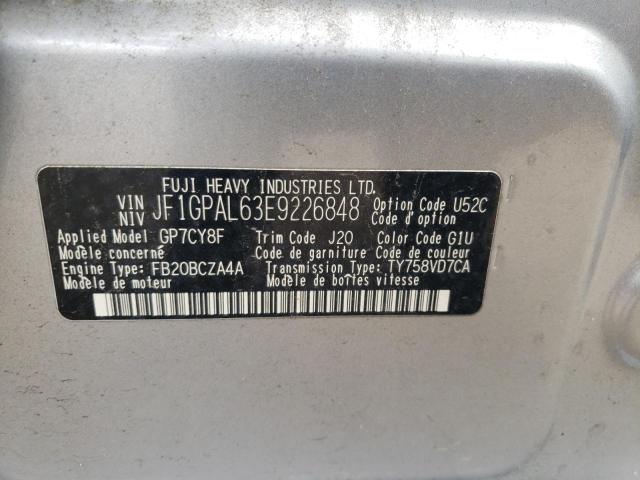 Photo 10 from auction – 2014 SUBARU IMPREZA SP with VIN JF1GPAL63E9226848