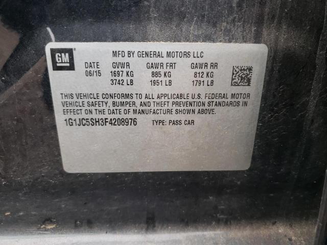 Photo 10 from auction – 2015 CHEVROLET SONIC LT with VIN 1G1JC5SH3F4208976