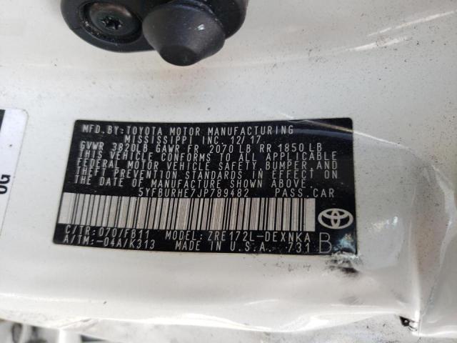 Photo 10 from auction – 2018 TOYOTA COROLLA L with VIN 5YFBURHE7JP789482