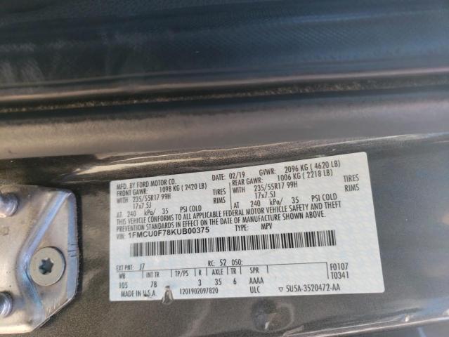 Photo 10 from auction – 2019 FORD ESCAPE S with VIN 1FMCU0F78KUB00375